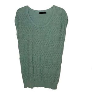 The Limited Mint Green Open Weave Knit Sweater Vest Womens Size Large Sleeveless